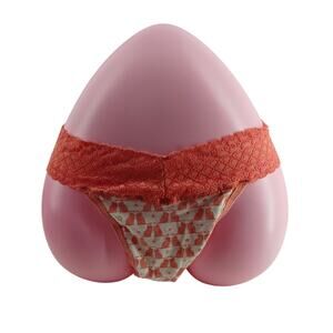 Victoria's Secret Lace Waist Thong Tangerine Cat Low Rise Thong Womens Large